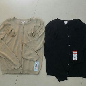 2 NEW SWEATERS. GOLD & BLACK w tags. Both in pkg.